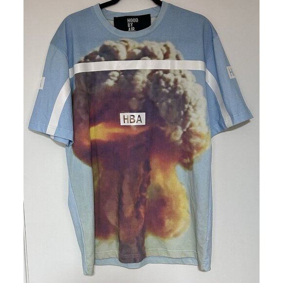 Hood By Air HBA Blue 1969 Short Sleeve Tshirt Size Large Mens Rare - Picture 3 of 9